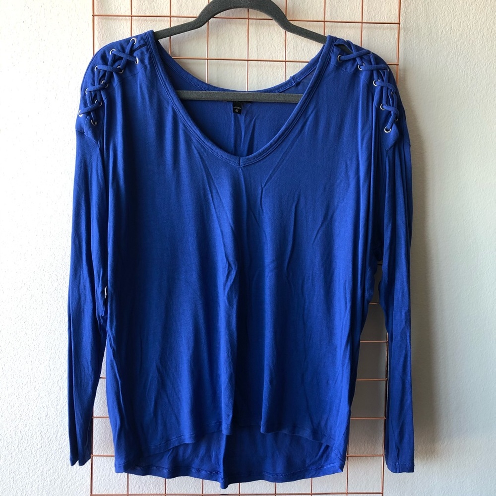 NWOT ⋆ EXPRESS | Laced-Up Long-Sleeved Top - Blue
